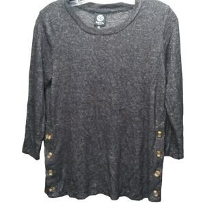 NWT Bobeau Knit Sweater – Heathered Gray, Size SP, 3/4 Sleeve